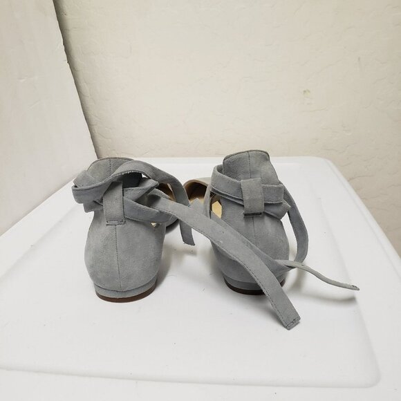 Sole Society So Pauly ballet flat suede sz 9.5 block heel ankle wrap - Picture 10 of 12